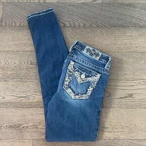 Miss Me Sequin Pocket Skinny Jeans